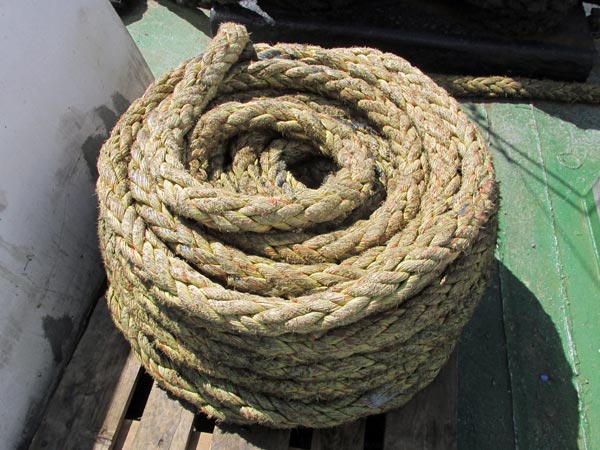 coil of rope on the stubnitz in hamburg on may 6, 2015