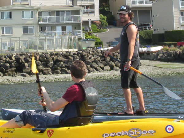 andrea belfi + ed vedder paddling in pugent sound on september 21, 2014