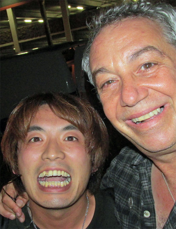 jun izawa + mike watt (l to r) near the casbah in san diego, ca on september 10, 2014