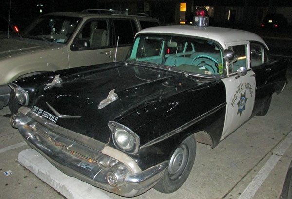 old chp patrol car parked in front of the hitone in memphis, tn on october 2, 2014