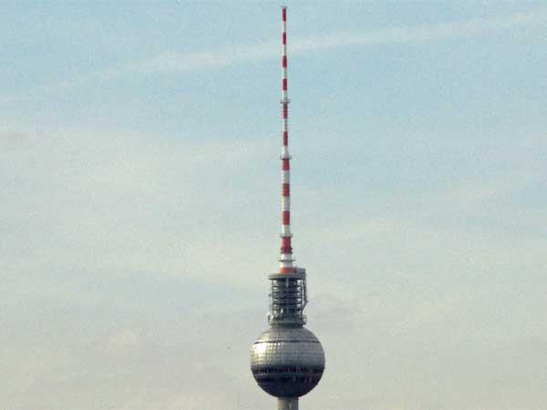 'berliner fernsehturm' in berlin, germany on september 22, 2016