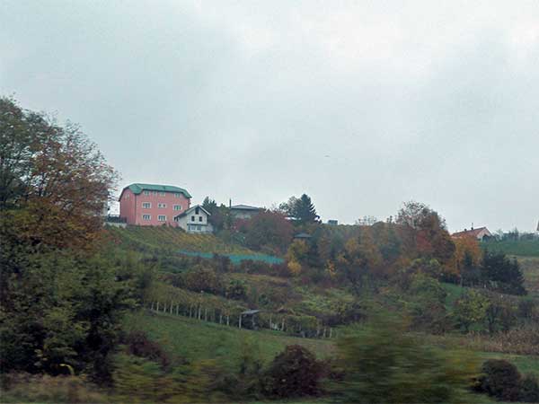 some croatian countryside on the way to austria on october 20, 2016