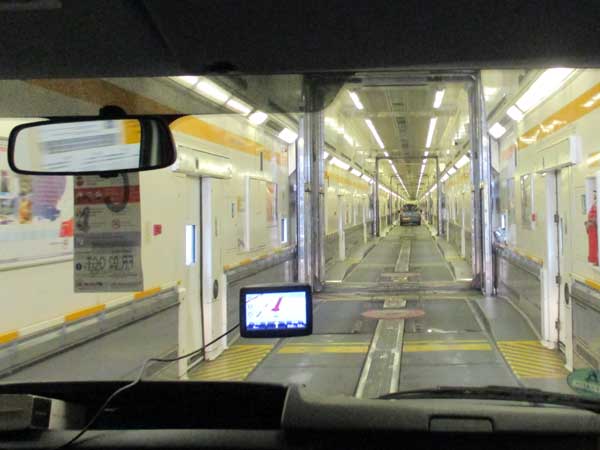 inside the 'le shuttle' train cars in coquelles, france on october 2, 2016