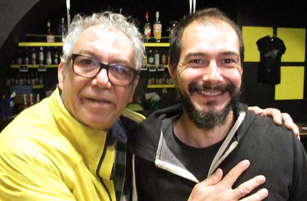 mike watt + marco matta (l to r) at tetris in trieste, italy on october 18, 2016