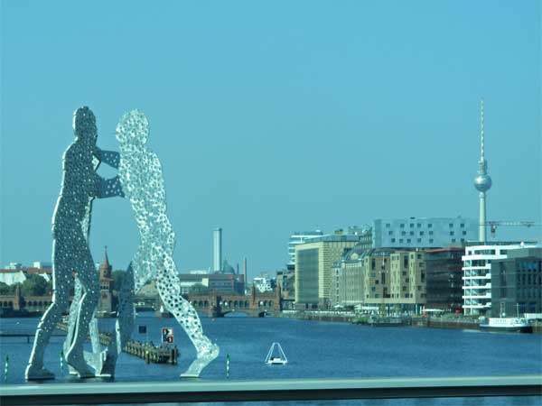 'molecle man' by jonathan borofsky in berlin, germany on september 27, 2016