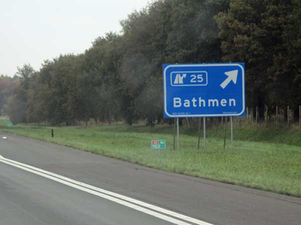 roadsign in netherlands on the way to berlin, germany on october 30, 2016