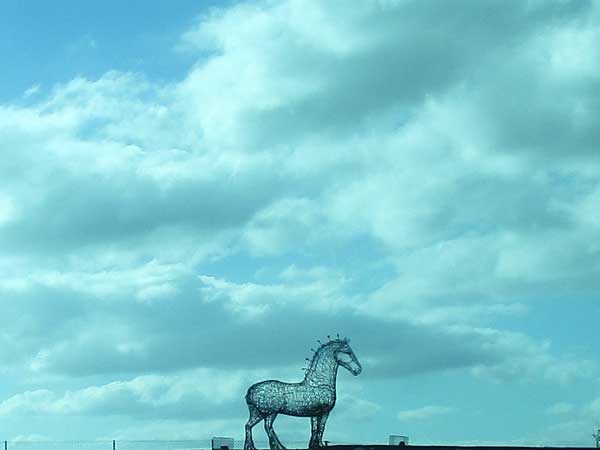 sculpture just outside glasgow, scotland on october 5, 2016