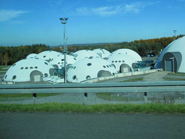 trippy structures on the way out of krakow, poland on october 23, 2016