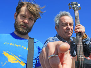 sam dook and mike watt (l to r) of cuz in brighton, england on april 9, 2014 - photo by ian parton'