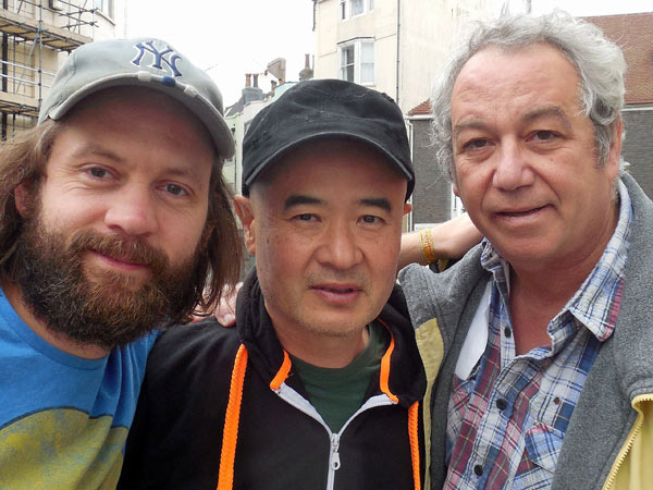 sam dook, eda kazuhisa + mike watt (l to r) in brighton, england on september 13, 2015