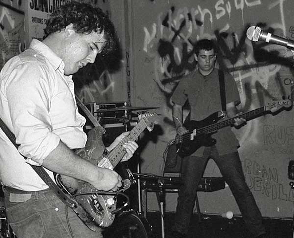 d boon + mike watt (l to r) at gozilla's in north hollywood, ca on march 19, 1982