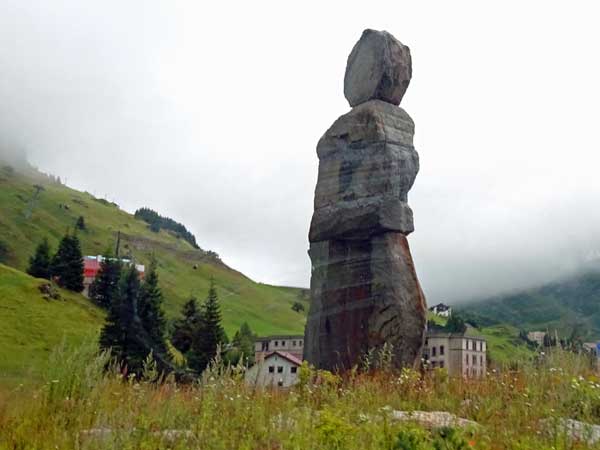 art near gotthard pass on the way to bologna on august 10, 2019