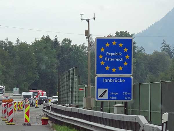 crossing the border from germany into austria on august 23, 2019