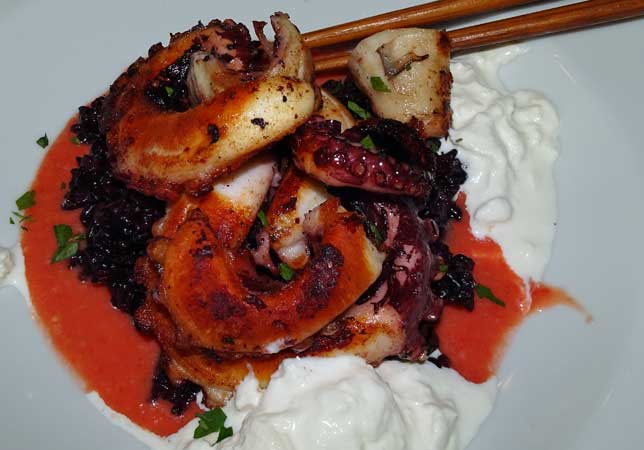 grilled octopus at 'sippi' in berlin, germany on august 19, 2019