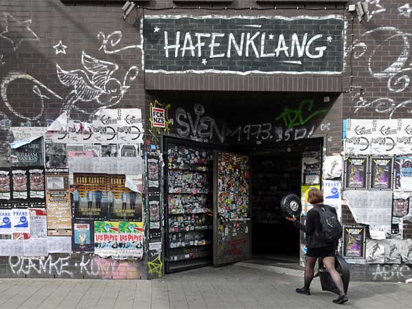 hafenklang entrance in hamburg, germany on august 16, 2019