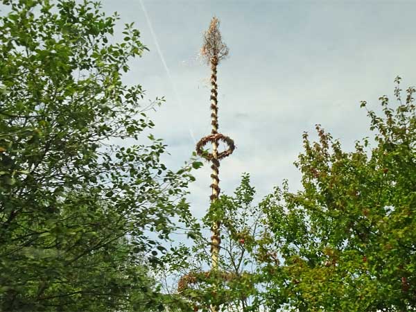 maypole in breitenbach, austria on august 23, 2019