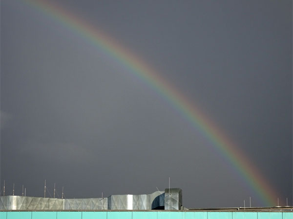 rainbow in bielefeld, germany on august 15, 2019