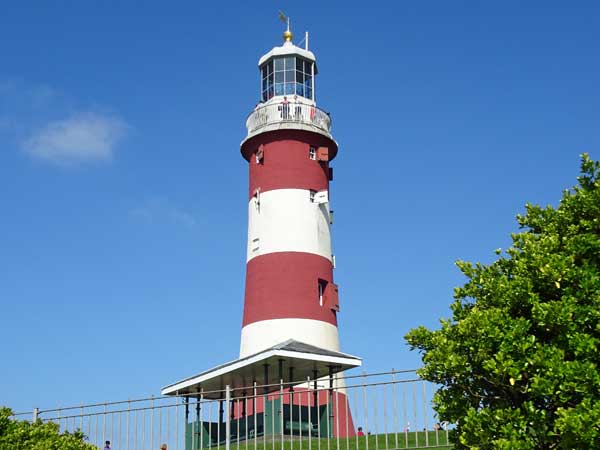 smeaton's tower in plymouth, england on august 25, 2019