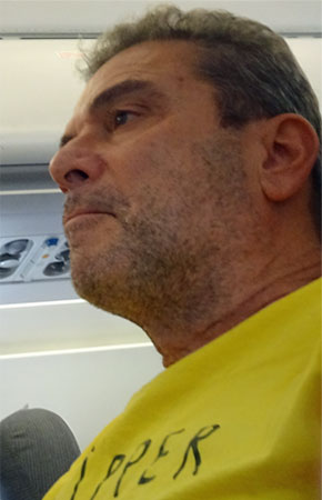 steve depace on flight from helsinki to berlin on august 18, 2019