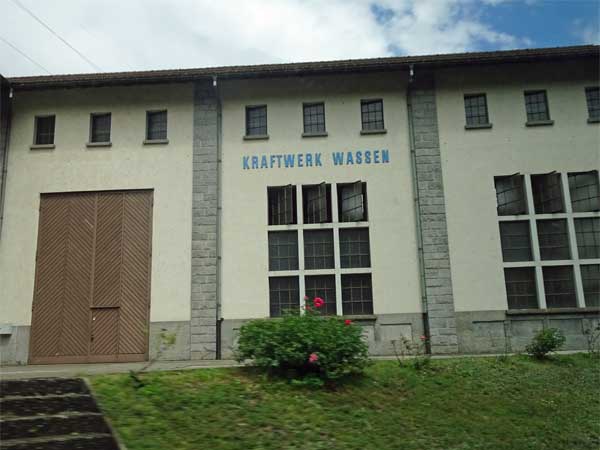 water power station in the swiss alps on the way to bologna on august 10, 2019