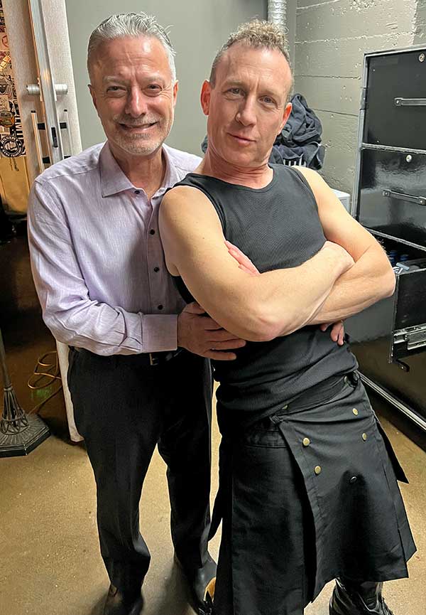 unknown photo of peter distefano (l) + himself (r) backstage at 'the observatory north park' in san diego, ca on february 15, 2024