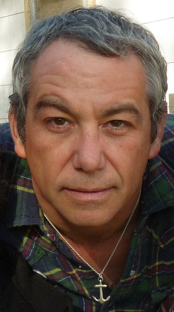 mike watt self-portrait (using autotimer) in front of his prac pad in san pedro, ca on march 16, 2009r
