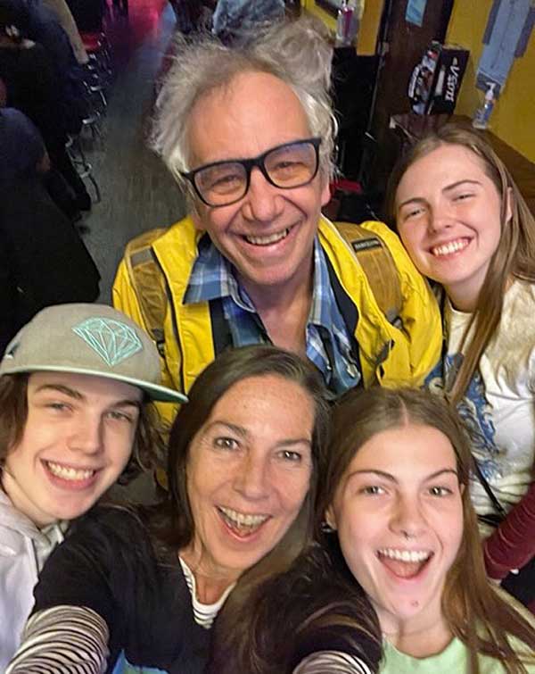 holly craig's photo of her w/her faimily (aiden, lily and ruby) w/mike watt in cambridge, ma on october 13, 2023