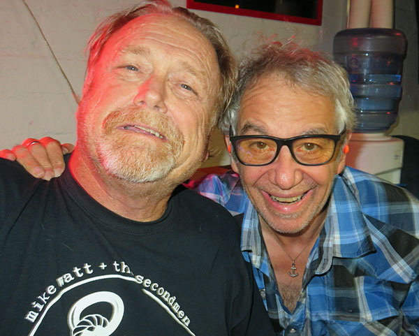 claudia's photo of brother matt (l) + mike watt (r) in atascadaro, ca on september 14, 2023