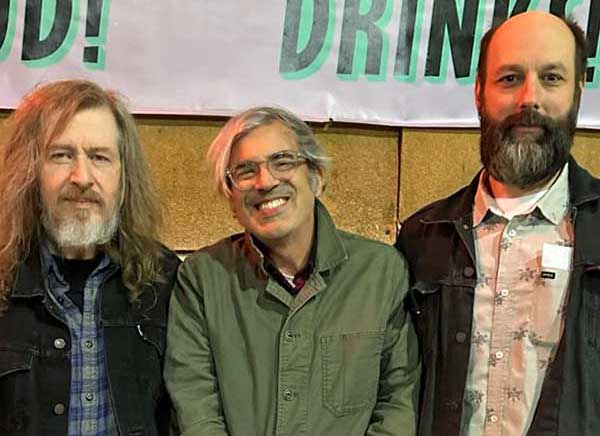 some unkown person's photo of don depew (l) + mike baggetta (c) + matthew wascovich (r) in front of the 'beachland tavern' on october 7, 2023