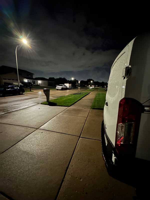 stephen hodges' photo of the new boat parked in bob teagan's driveway in fraser, mi on october 5, 2023