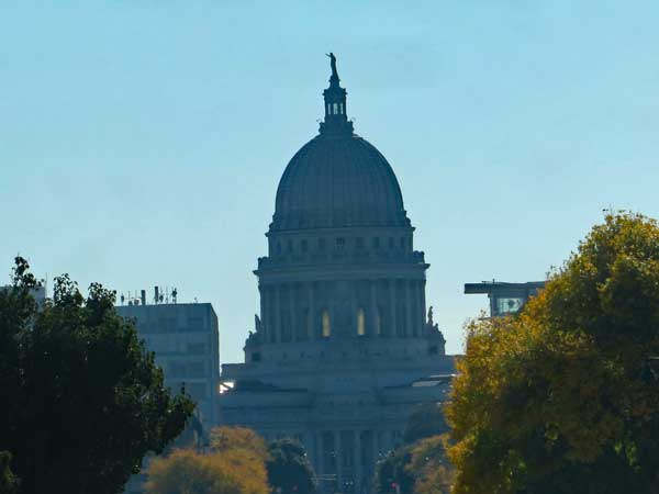 wisconsin state capitol building in madison, wi on october 1, 2023