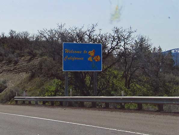 crossing into california from oregon on I-5, just after the siskiyou summit