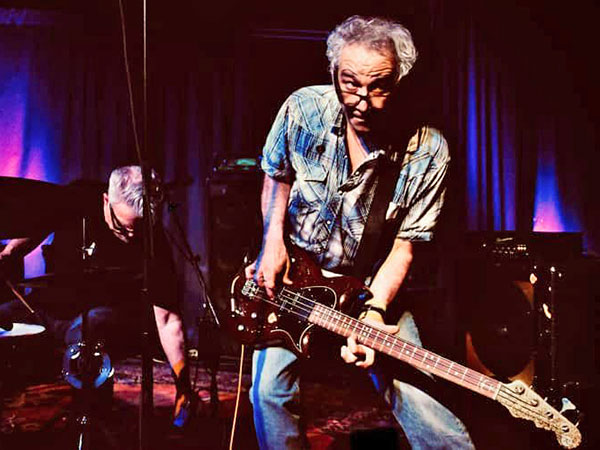 stephen hodges + mike watt at 'zebulon' in frogtown part of silver lake, ca. photo by deb frazin