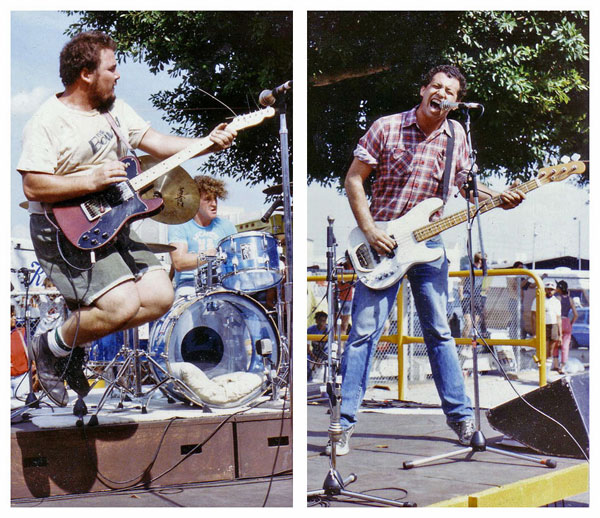 minutemen at the l.a. street scene in 1984. watt using his 1968 telecaster bass he just painted white