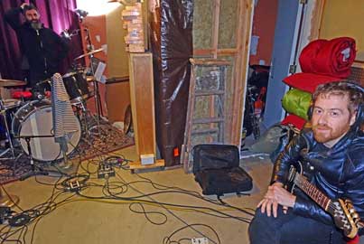 paolo mongardi + stefano pilia (l to r) of il sogno del marinaio recording their third album 'terzo' at casa hanzo in san pedro, ca on janaury 14, 2019 paolo mongardi + stefano pilia (l to r) of il sogno del marinaio recording their third album 'terzo' at casa hanzo in san pedro, ca on janaury 14, 2019