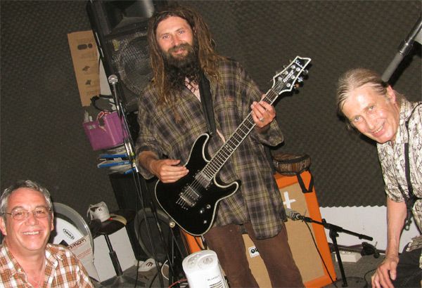 watt, kamilsky + steve mackay (l to r) at deaf lab in eze, france on fourth of july, 2010