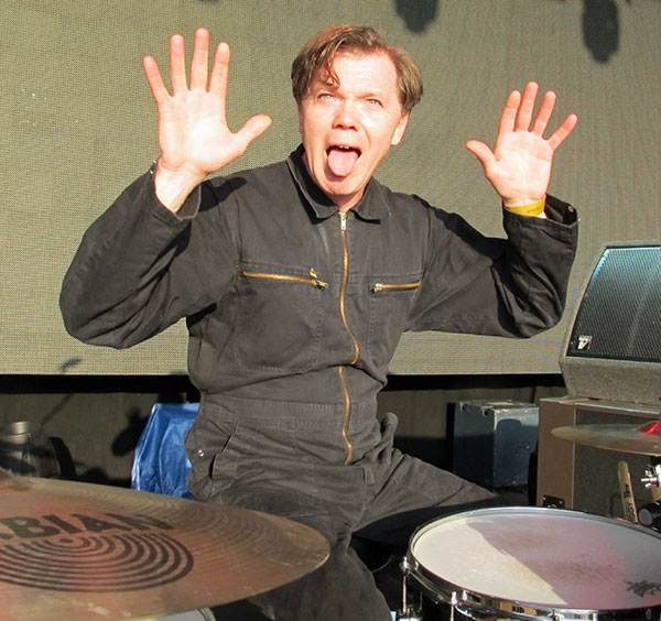 larry mullins (toby dammit) on stage w/the stooges at the chester rocks festival on july 3, 2011