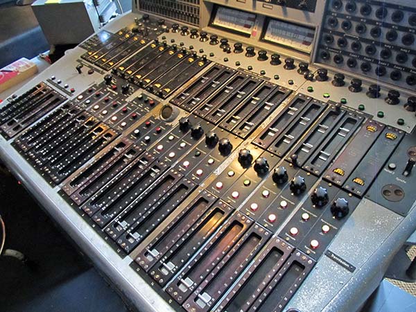 telefunken desk at candybomber studio in berlin, germany on july 31, 2012