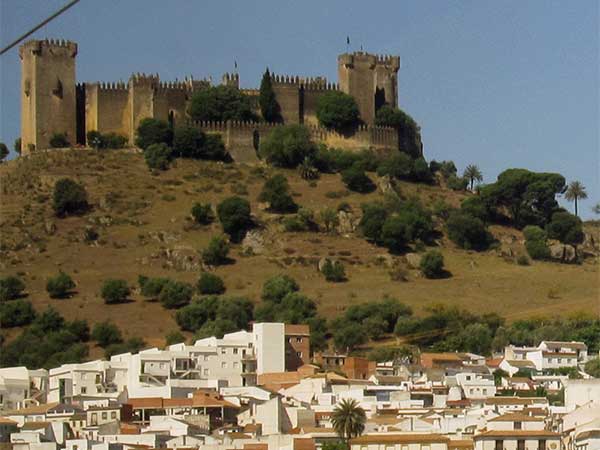 a castle outside seville on the way to madrid by train