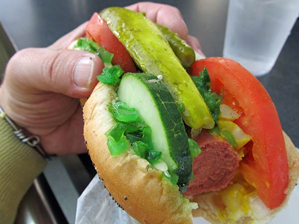 chicago dog watt chowed at o'hare airport on august 14, 2012