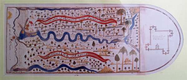 early map from the archivo general de indias in seville, spain