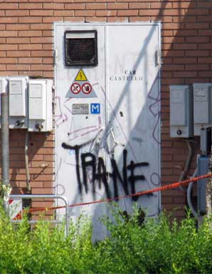 graffiti on castle scaligero on july 26, 2012