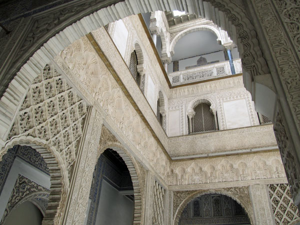 inside the alcazar in seville, spain