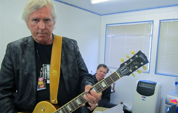 james and larry before the  gig in hyde park on july 13, 2012