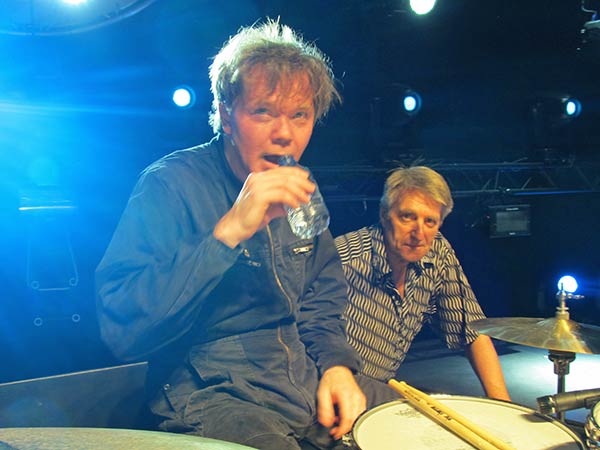 looking at larry and jos during encore at stooges gig in brussels, belgium on august 12, 2012