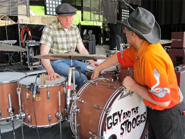 larry's new drum set with jos in avenches, switzerland on august 2, 2012