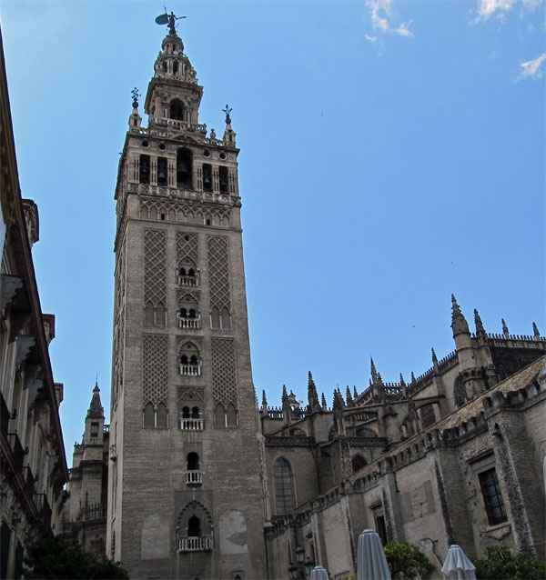 the giralda and saint mary's cathedral in seville, spain
