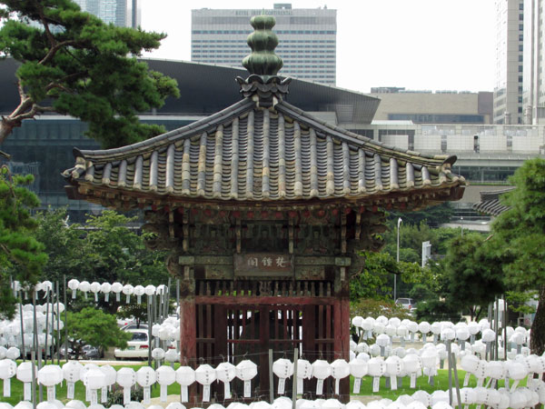 bongeunsa temple in seoul, korea on august 17, 2013