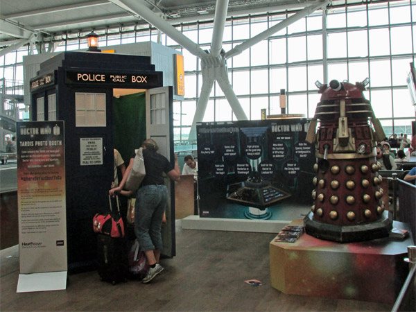 doctor who exhibit at london heathrow airport,  on august 1, 2013