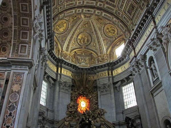 inside saint peter's basilica, vatican - july 3, 2013